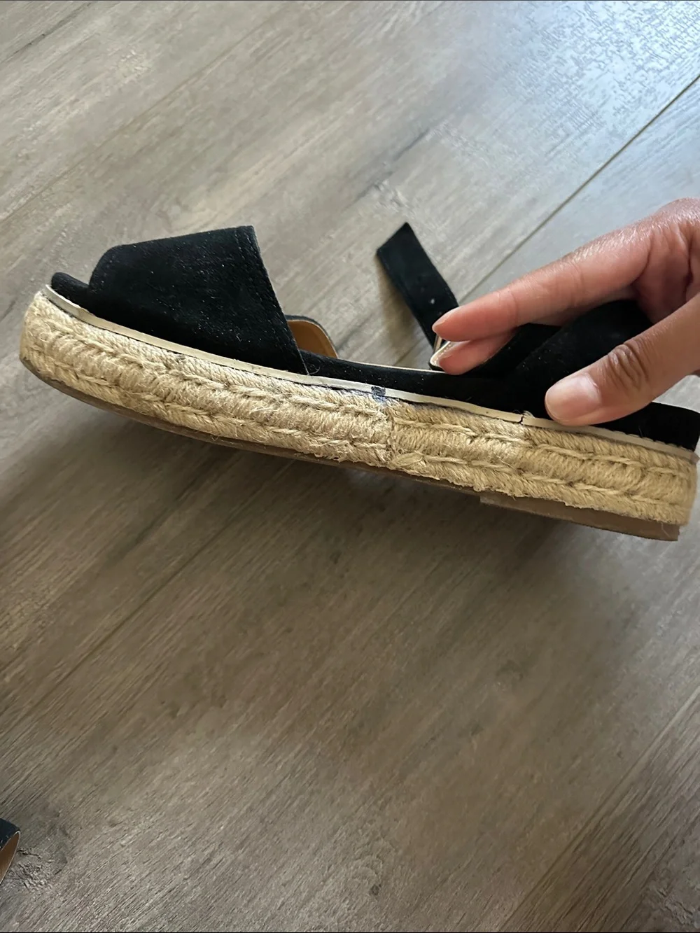 Steve Madden Black Espadrille Platform Sandals with Ankle Strap